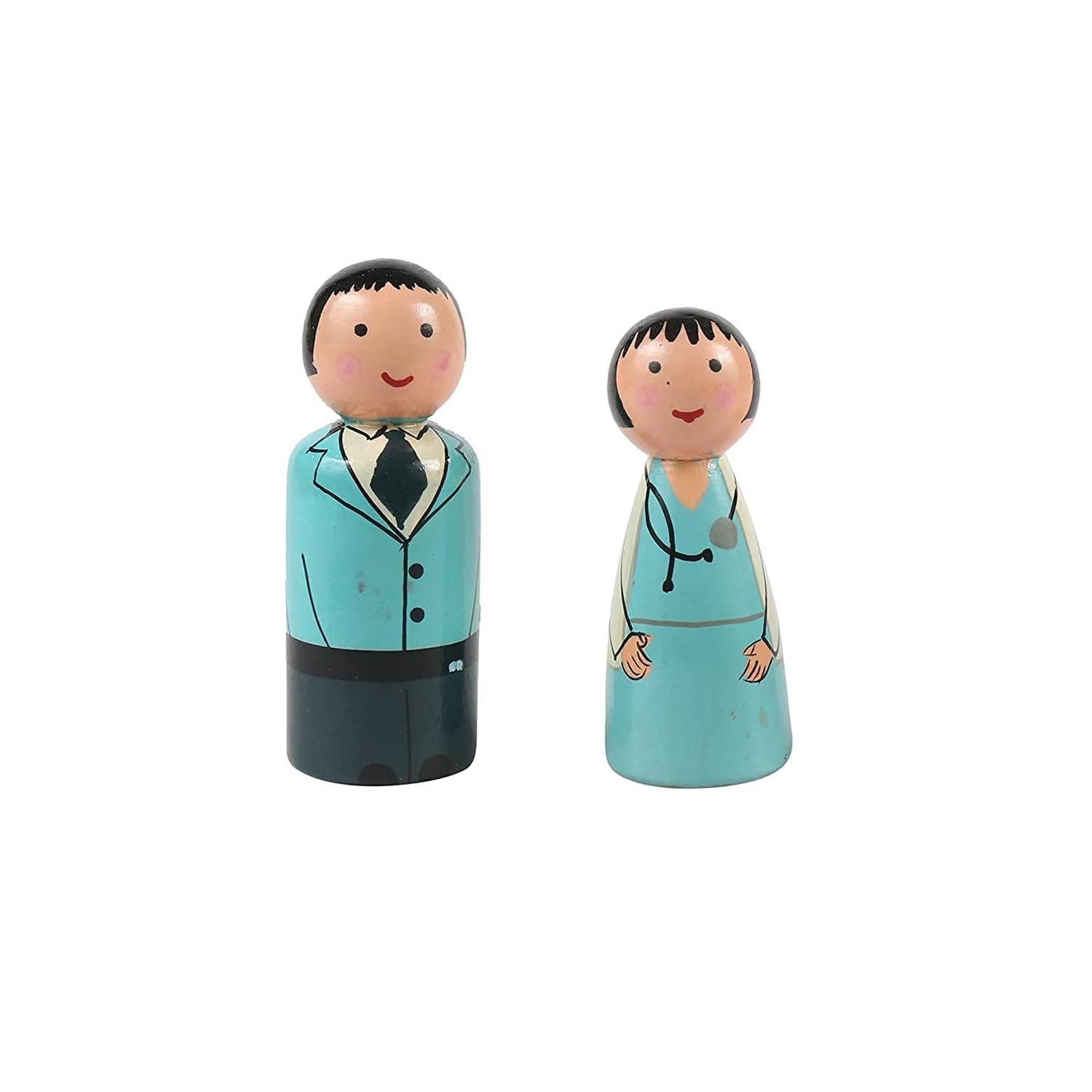 CHANNAPATNA TOYS Peg Dolls Wooden Doctors Couple Pretend Play Figurines - Colorful Diverse Natural Toys | Organic Toys for Kids & Toddlers (2 Years+) - Pack of 2 pcs (B0CFJFM7CY) Amazon Price History, Amazon Price Tracker