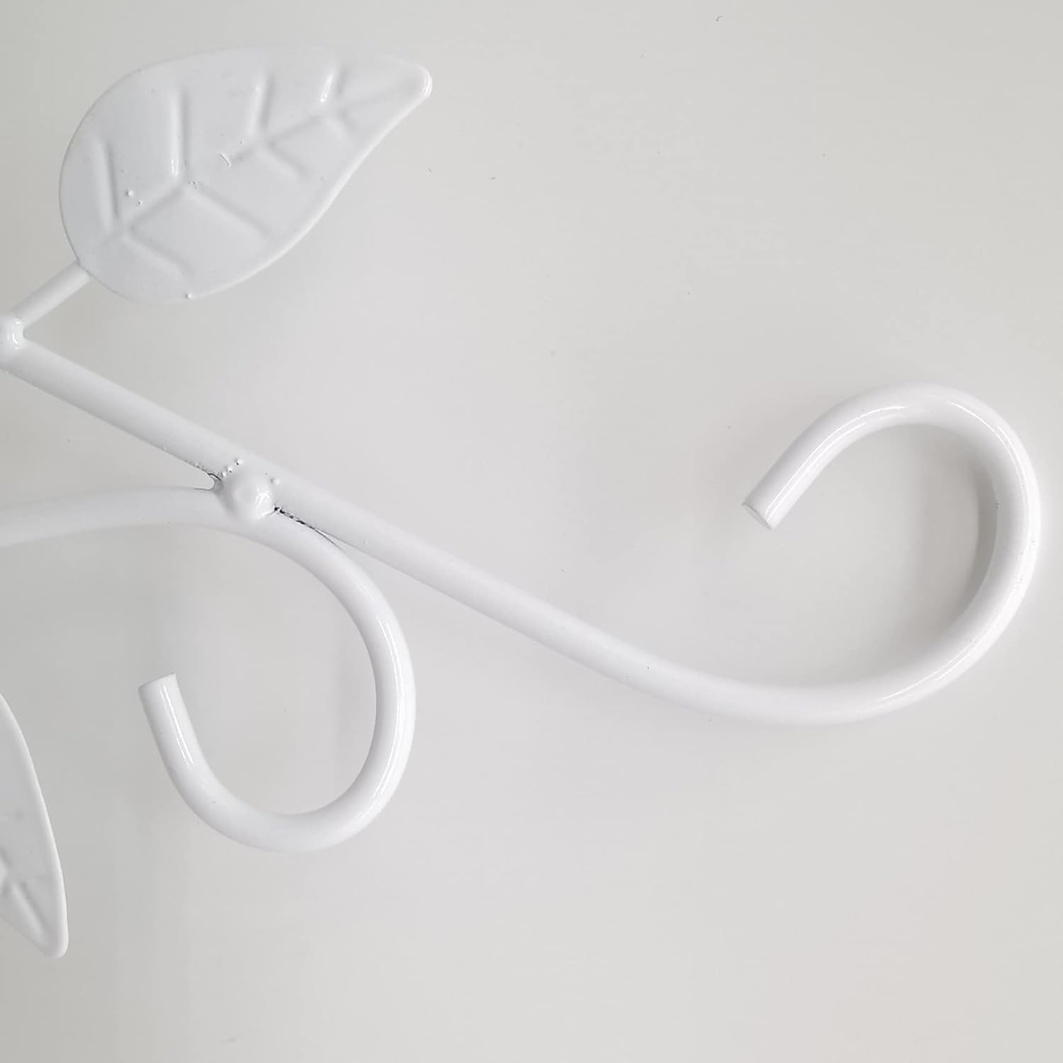 RONYOUNG 4PCS Hanging Plant Bracket 12in Metal Wrought Iron Planter Hooks Wall Mounted Decorative Hanger Hook for Hanging Indoor Outdoor Planter Flower Pot Bird Feeder Wind Chime Lanterns (White)