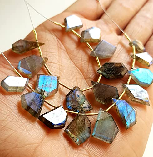 Full Of Flashy Fire Labradorite Gemstone Faceted Briolette's Fancy Shape 10 Pieces Making Jewelry Size - 11X13 To 11X15 Mm [Gsku-04] #TOP3