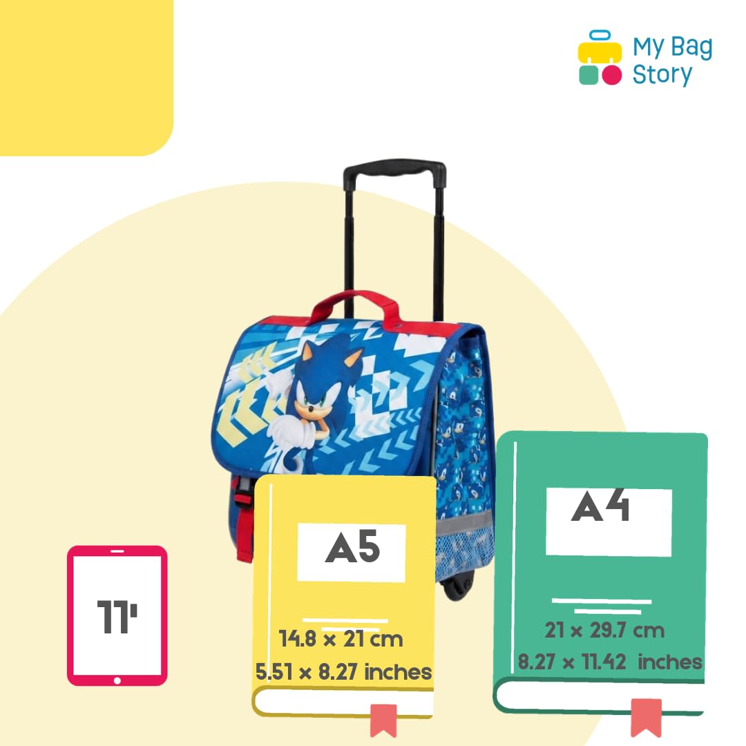 mybagstory | Cartable à roulettes | Sonic Flash | Bleu 41 cm