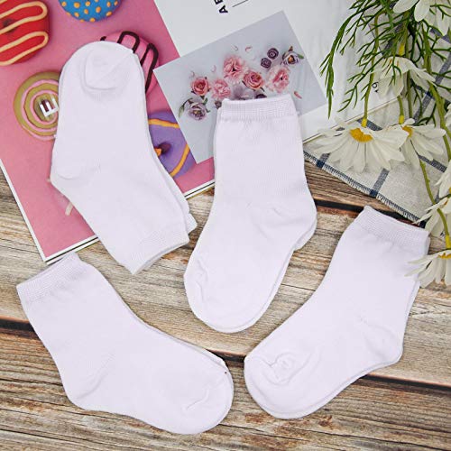 Image of Duufin 18 Pairs Toddler Crew Socks Mid Cut Kids Socks Mid Calf Toddler Socks
