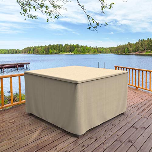 Budge Neverwet Mojave Square Patio Table Cover, Black Ivory, Medium #TOP1