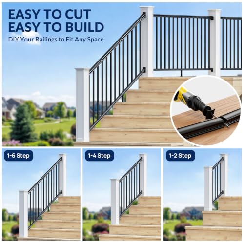 Image of Egadis 1 Pack 36 in x 6 ft Modular Aluminum Stair Railing Kit Without Post
