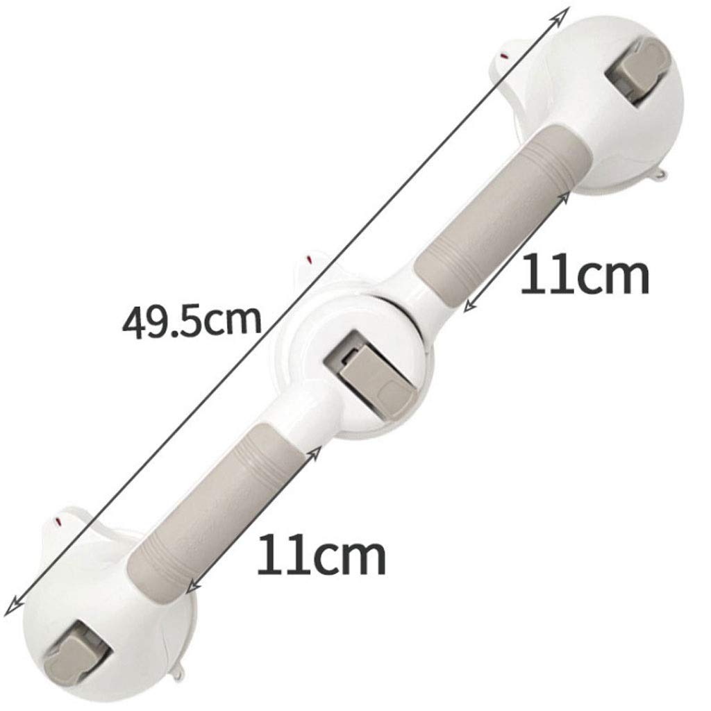 Asidero para el baño Asidero for El Baño,Fuerte Ventosa Baño Niño Anciano Antideslizante La Seguridad Nudo Doble Alargar Asa Seguridad (Color : Silver)