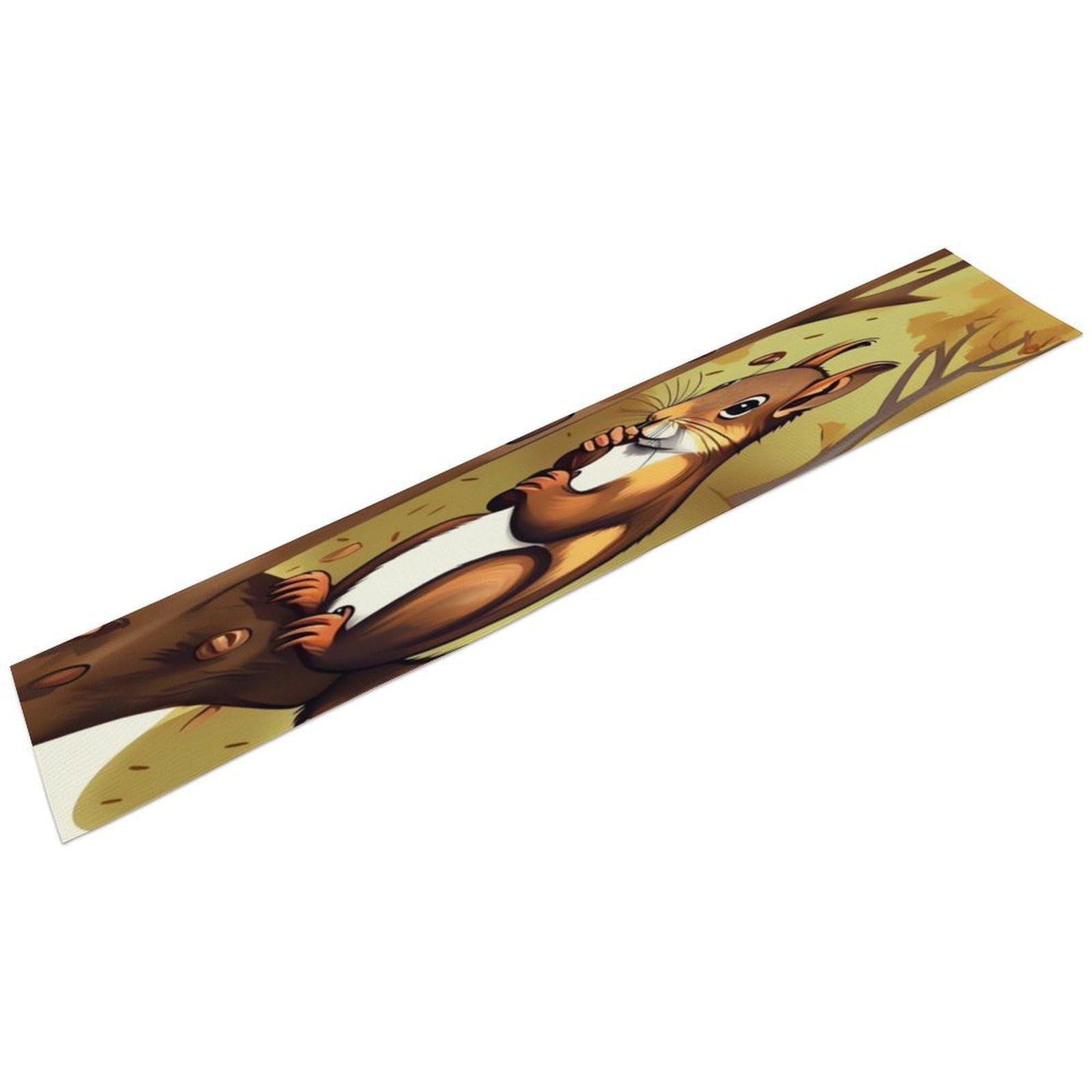 Nut-Eating Squirrel Table Runner 13" X 72" Exquisite Linen Table Runner Wrinkle Resistant Farmhouse Rustic Table Runners Seasonal Table Decoration for Kitchen Dining Home Party