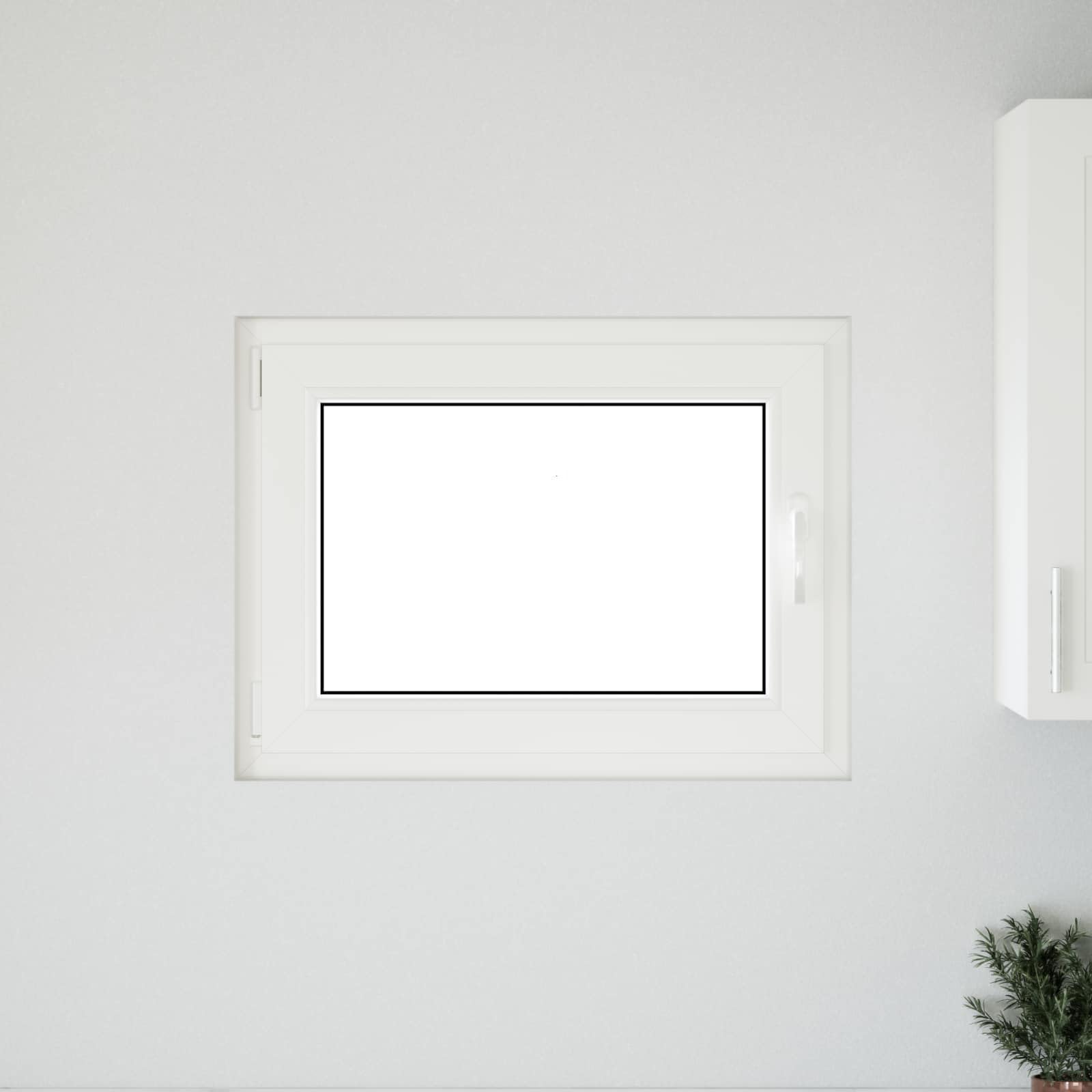 Risor - Finestra per cantina, 80 x 70 cm, in PVC e vetro, inclinabile, con protezione termica, isolamento acustico, telaio a 5 camere, per cantina, interni, facile da pulire