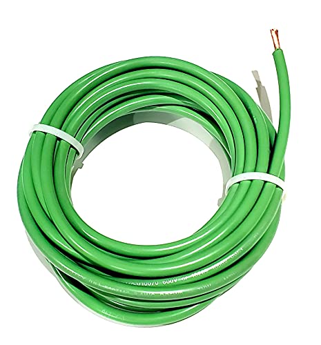 ACDC Wire and Supply MTW 8 AWG Gauge Green Stranded Copper SGT Primary Ground Power Wire Made in USA (10 FT)