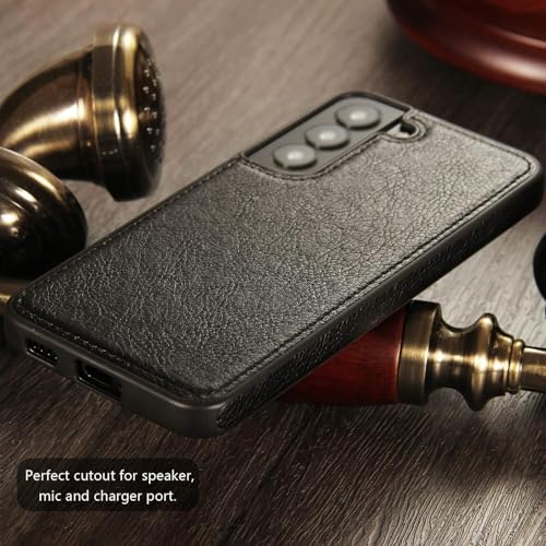 Image of MOBILOVE PU Leather Flexible Shockproof Design Back Case Cover for | Samsung Galaxy S22 Plus 5G (Black)