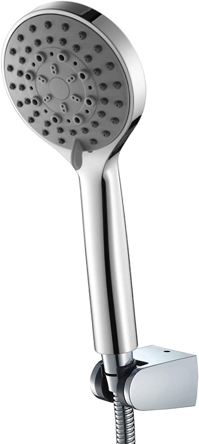 Ensemble de douche à main haute pression chromée avec flexible et support de fixation