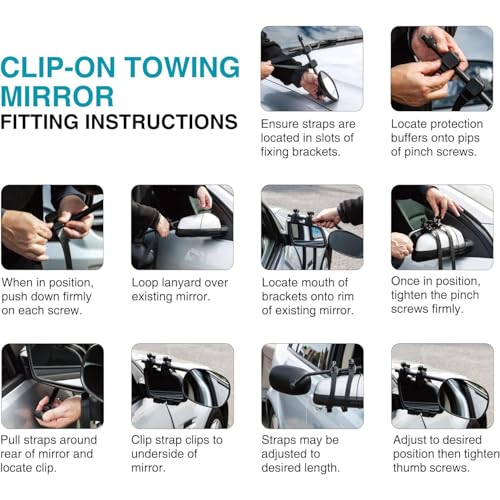 2 Stück Wohnwagen Spiegel Auto,Verstellbarer Zusatzspiegel Außenspiegel,Caravanspiegel,Wohnwagenspiegel,Wohnwagen spiegel auto für alle gängigen Fahrzeuge, Autos, Wohnwagen, Whnwagen