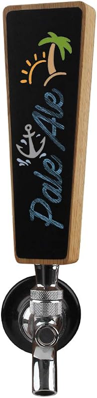 Mango de grifo de cerveza de pizarra pequeña, mangos de grifo mini kegerator, madera de roble de 6,5 pulgadas de alto