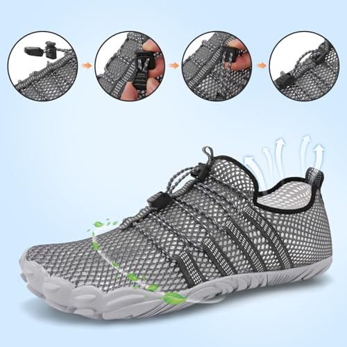 Image of L-RUN Barefoot Water Shoes Women Mens Aqua Sock Athletic Hiking Water Sports Shoes for Swim Beach Pool Sand Diving Walking