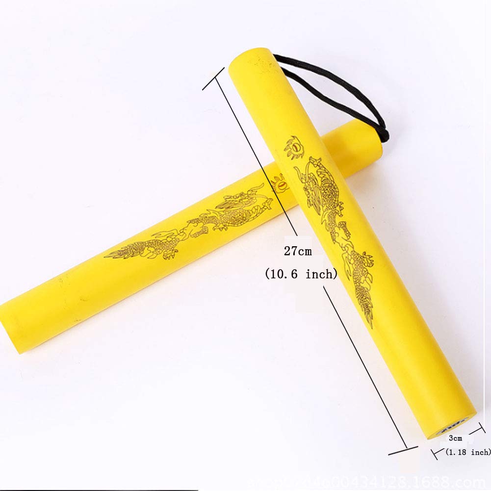 HorBous Sponge nunchaku for Kids, Foam Rubber Training Nunchucks for Kids & Beginners Practice and Training, 27 cm Long(10.6 inch) (Yellow)
