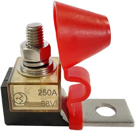 F.S.P 250 Amp MRBF Terminal Fuse Block Kit (Fuse Included) – Single Stud 5/16'' (M8) Compact High-Amp Marine Rated Battery Fuse – 58V DC Maximum, IP66 Waterproof (250A)