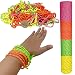 Vlish 144 Neon Woven Rope Adjustable Friendship Bracelets in 4 Assorted Neon Colors, Great Christmas Stocking Stuffer, Goody Bags or for Halloween
