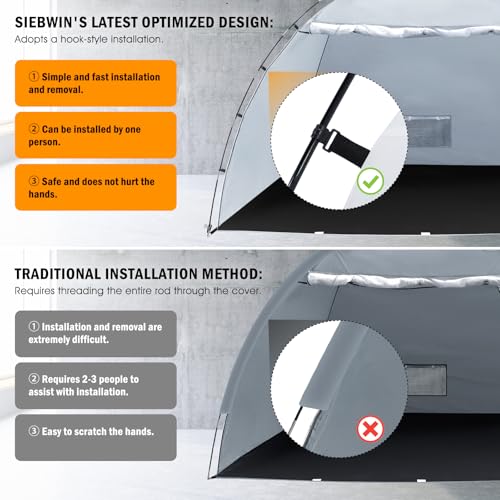 Image of Portable Paint Booth Tent, Siebwin Extra Large 10(L) x6(W) x6.5(H) ft Spray Paint Tent with Built-in Floor & Mesh Screen & Windproof Hooks for Furniture DIY Hobby Tool Spray Paint Shelter, Gray