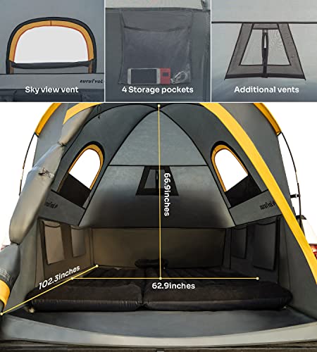 image for JoyTutus Pickup Truck Tent 6.5' Bed Tent, Waterproof PU2000mm Double L