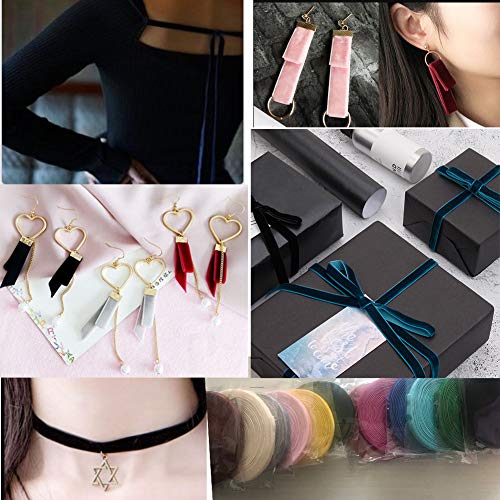 Image of 14 Yards Velvet Ribbon Spool for Headband DIY Craft (Multi-Color, 5 /8 inch)