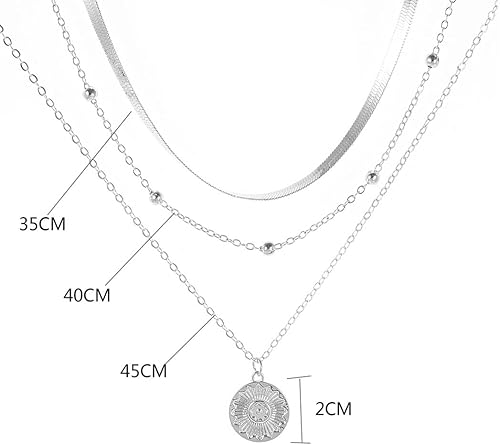 Miniatura 6 de Shegirl Layered Necklace Silver Pendant Necklaces Fashion Necklaces Jewelry for Women and Girls