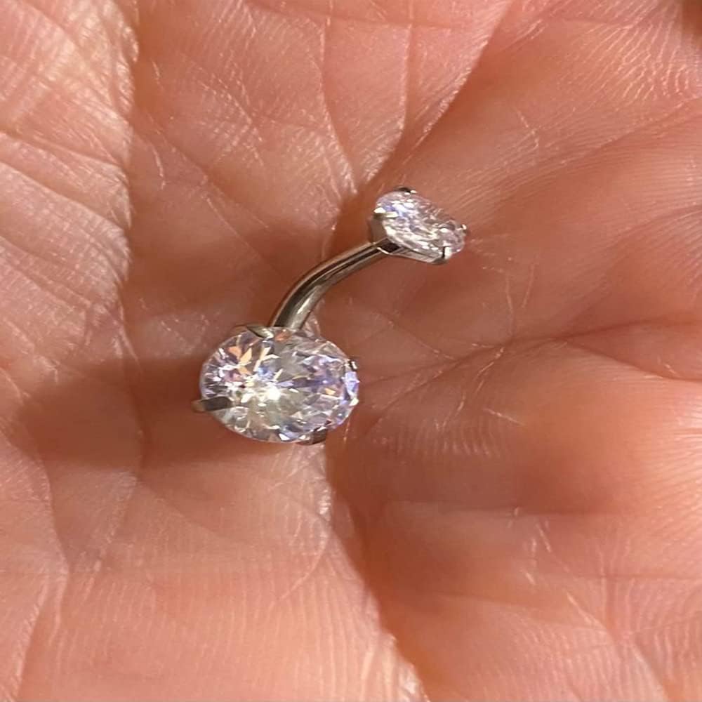 Incaton 14G Cute Heart Stainless Steel Belly Button Rings Belly Piercing Jewelry Diamond Belly Rings for Women Navel Piercing Jewelry - Image 5