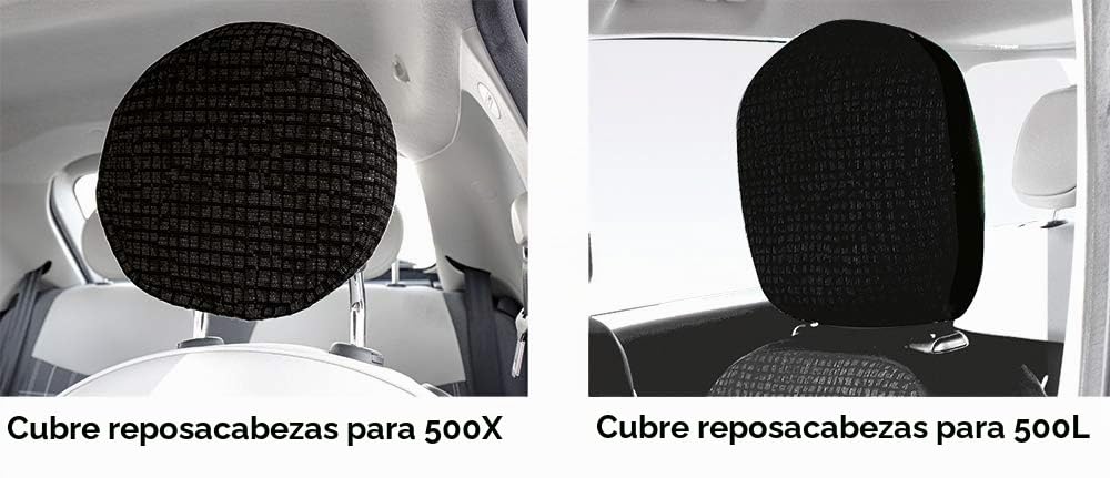 CORA 000129380 Fundas de Asiento Delantero Personalizadas Fiat 500X-500L Mosaico Negro