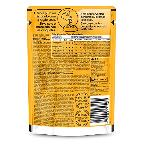 Kit Ração Úmida Pedigree Sachê Carne ao Molho para Cães Filhotes 36x100g
