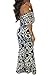 Happy Sailed Women Dark Blue Off-The-Shoulder Maxi Dress, Medium Blue Tendril Print