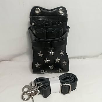 satuki 牛革ブラック、星をアクセントにスリムシザーケース satuki 牛革ブラック、星をアクセントにスリムシザーケース