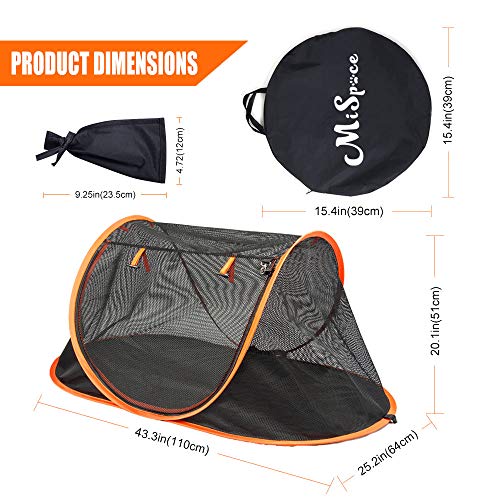 Porayhut Mispace Portable Indoor/Outdoor Pet Cage/Pet Tent-Pop Up Cat Crate,Foldable Kennel,Comfy Puppy House-Washable Fabric Cover, With Portable Carry Bag & Two Stakes #TOP1