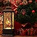 Eldnacele Singing Battery Operated & Plug-in Musical Lighted Christmas Snow Spinning Water Glittering Snow Globe Lantern Home Decoration and Gift, Santa Claus