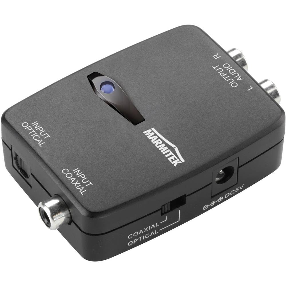 Marmitek Connect DA21 Digital Analogue Converter - Toslink or Coaxial to Analogue Converter - Wolfson DAC Technology for the Best Sound Reproduction - 192 kHz Sampling Rate