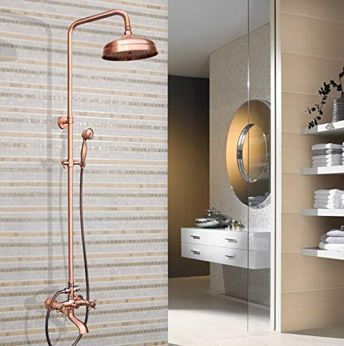 Douche en cuivre rouge antique Zrg511 : l'élégance rétro d'un ensemble mural haut de gamme