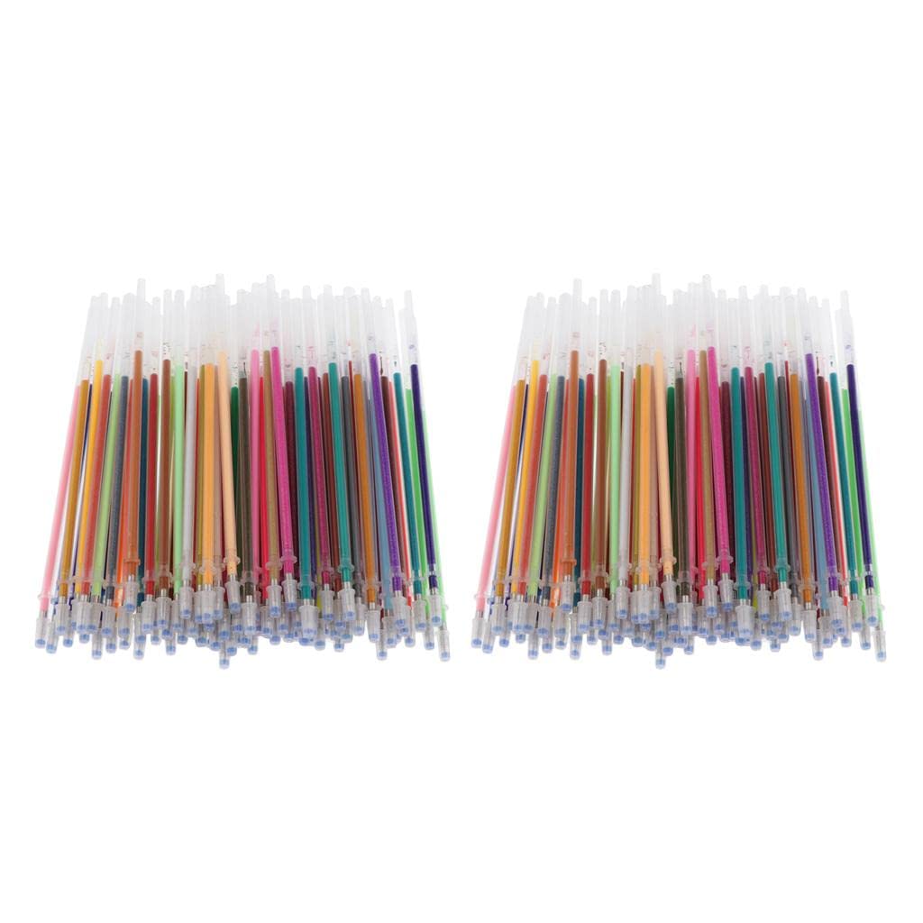 200 pennarelli glitterati per pittura e disegno, inchiostro gel, 1 mm, ricarica per evidenziatori