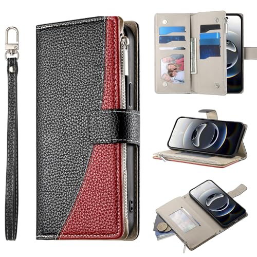 Étui portefeuille Samsung A36 5G housse protection rabat cuir noir avec support vidéo