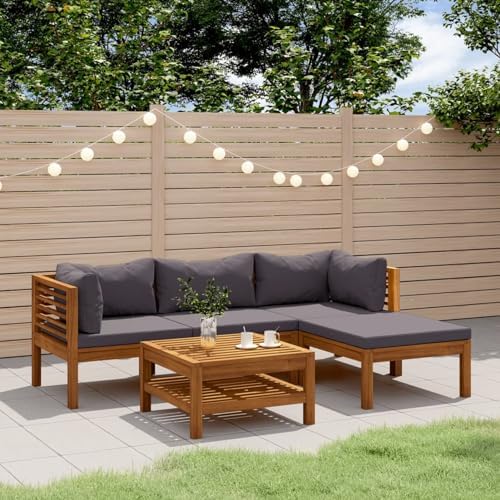 IKAYAA Lounge Set Holz, Ecklounge Outdoor, Gartenmöbel Set mit Ki...