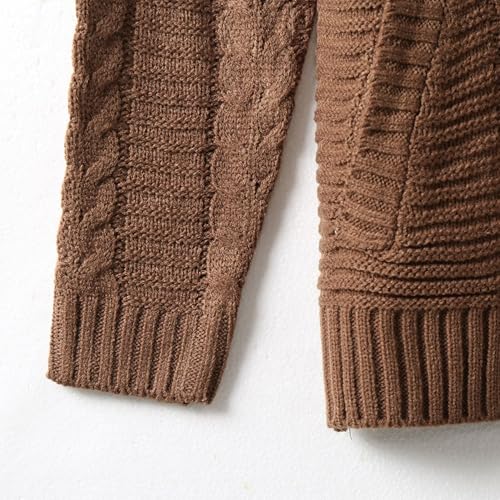 Men's Turtleneck Cable Knit Button Down Cardigan-Winter Cardigan Sweaters for Men3