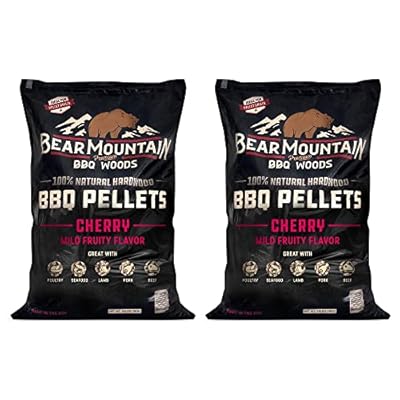 Bear Mountain BBQ FK13 Premium All-Natural Hardwood Mild and Fruity Cherry BBQ Smoker Pellets for Outdoor Grilling, 20 Pounds (2 Pack)