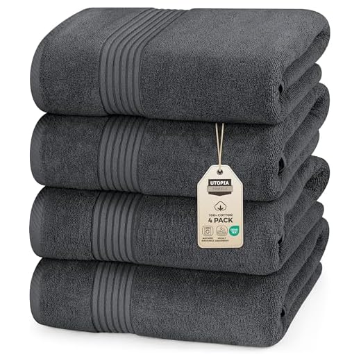 Utopia Towels - Bath Towels Set, Grey - Luxurious 700 GSM 100% Ring Spun Cotton - Quick Dry, Highly Absorbent, Soft Feel Towels, Perfect for Daily Use (4-Pack)