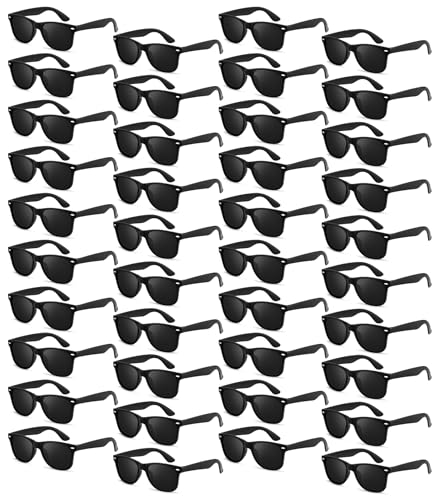 40 Pack Retro Style Sunglasses Bulk Classic Shades Wholesale Black White Eyewear Women/Men's Party Favors