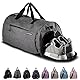 Fitgriff® Sporttasche & Reisetasche für Damen und Herren - mit Schuhfach & Nassfach - Tasche für Sport, Fitness & Reisen - Trainingstasche, Gym Bag (Grau, 58 x 31 x 31 cm (Medium))