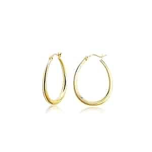 Amazon.com: 14K Gold Oval Hoop Earrings for Women 925