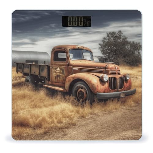 Báscula digital para baño Old Truck Car alta precisión miniatura 1