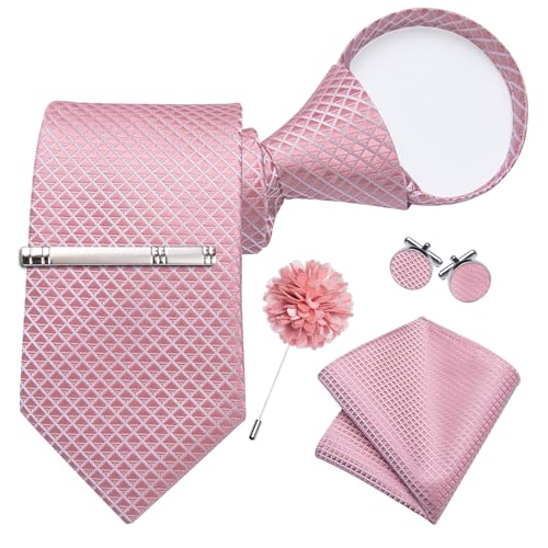Image of DiBanGu Silk Zipper Ties for Men, Formal Pre-tied Necktie | Adjustable Tie,6PCS,Various Design Styles,Jacquard Woven,Skin-friendly,Practical Gift,Great for Wedding Party,Business Formal
