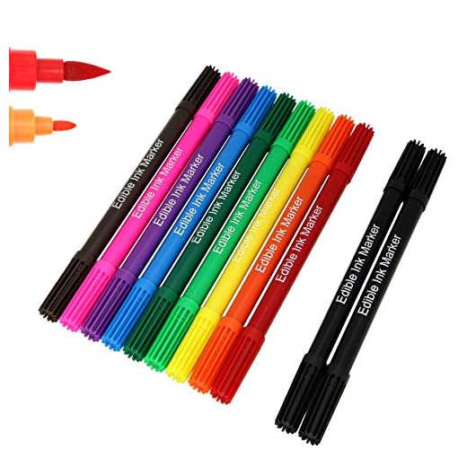 Food coloring Pens, 11Pcs Double Sided Food Grade and Edible Marker,Gourmet Writers for Decorating Fondant,Cakes, Cookies, Frosting, Easter Eggs, Thick Tip and Fine Tip, 10 Colors, by Edibleink
