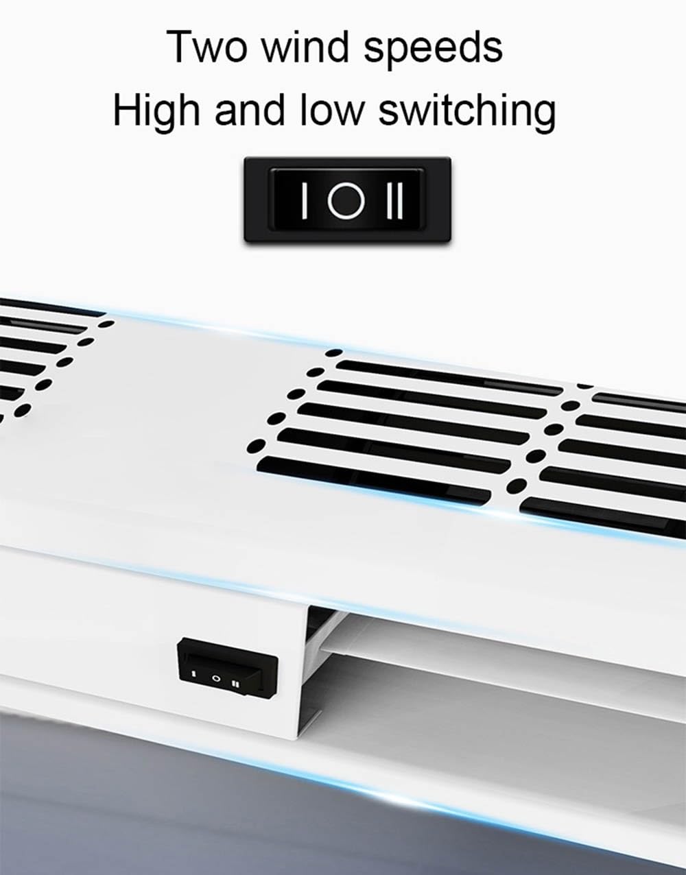 Ventilador para puerta con cortina de aire, cortina de aire montada en la pared, control remoto silencioso de doble velocidad, viento natural de bajo ruido, para supermercado, restaurante