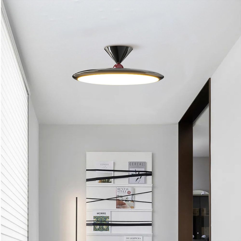 Sufitowa Do Sypialni, Sufitowa Do Wnętrz, Kremowa, Nowoczesna Sufitowa Led Z Akrylowym Kloszem Do Salonu, Jadalni, Korytarza, Okrągła, Metalowa, Sufitowa/Ciemny/40 Cm