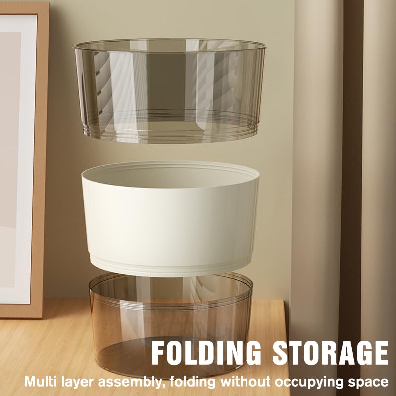 Miniatura 3 de Basurero plegable de plástico portátil, papelera redonda plegable, 2.64 galones10 litros, para el hogar, baño, cocina, aire libre, campamento