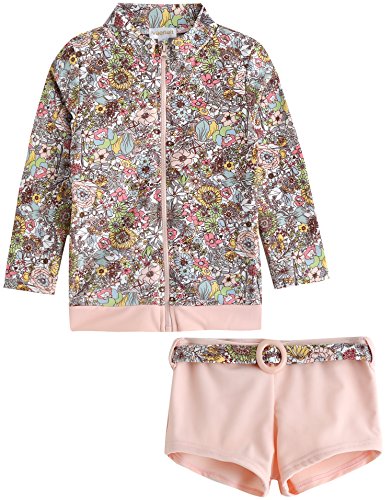 Image of VAENAIT BABY Girls Rash Guard Swimsuit UPF 50+ Long Sleeve Toddler Bathing Suit Ribbon Stawberry Floral Fruit for 2~8Years