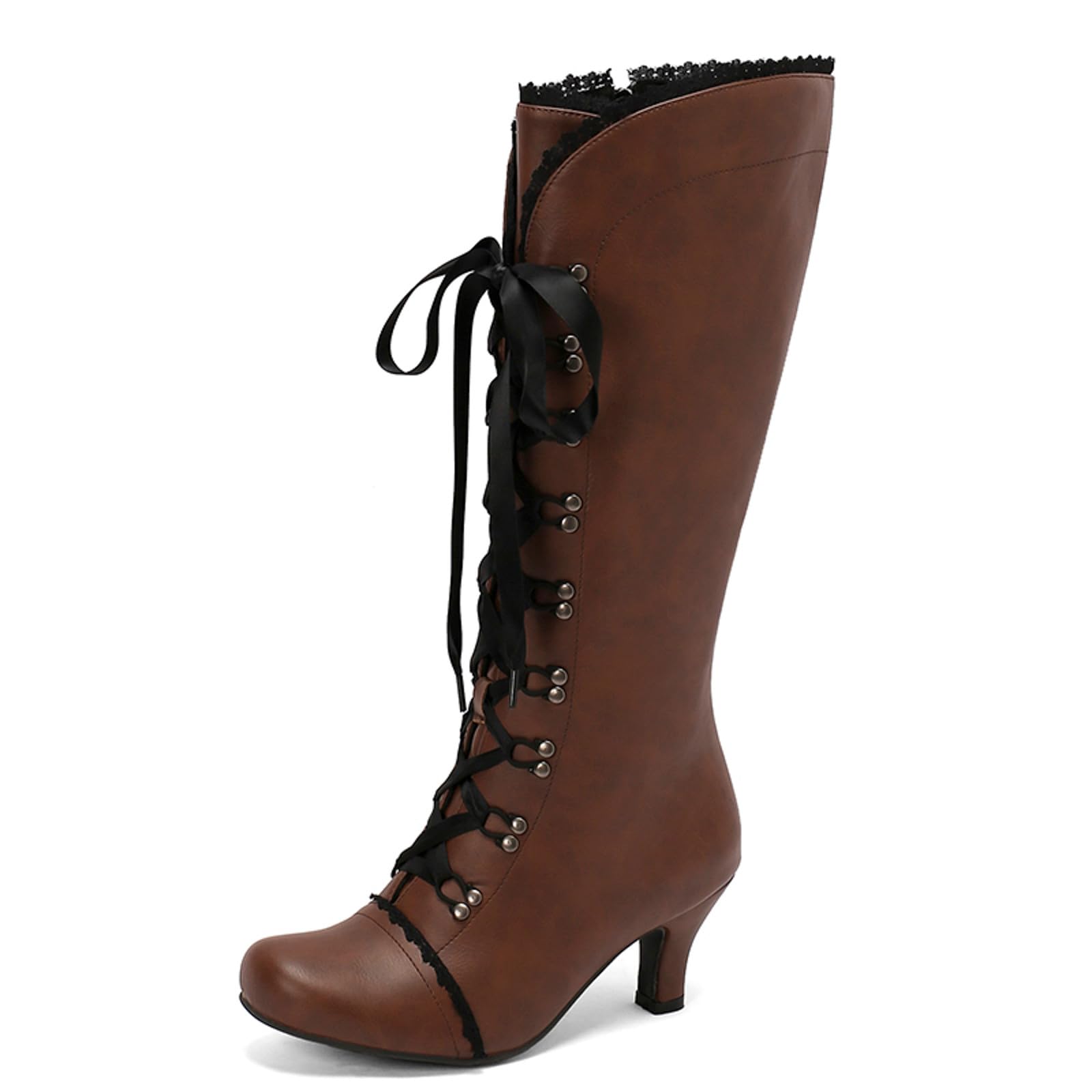 Botas de Mujer de Comercio Exterior de otoño e Invierno Estilo Vaquero, con tacón Grueso, tacón bajo y Media caña, cómodas y Modernas para Diario y Tiempo Libre_2