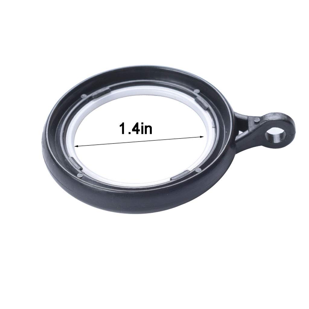 Anelli per Tende Ganci per Tende da Doccia Anelli, Ganci per Tende da Doccia in plastica Anelli per Tende da Doccia per Bagno Tende - Set di Anelli da 10,1,4 Pollici (Color : Black) (Arancione)